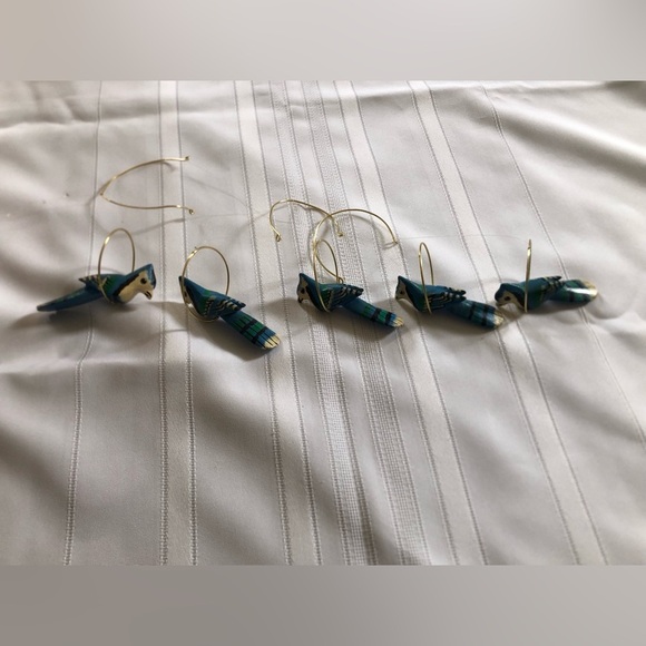 Vtg Blue Jay Bird Hanging Decor - Picture 10 of 13